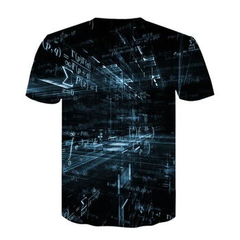 Juokinga Spausdinimo T-Shirt Matematikos Formulė 3D Atspausdintas Streetwear Vyrai Moterys Mados O-Kaklo trumpomis Rankovėmis Marškinėliai Skaitmeninis Tees Viršūnes Unisex - 