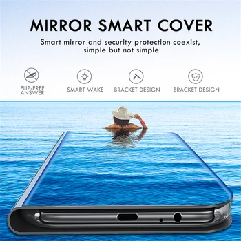 Smart Veidrodis, Flip Case for Samsung J4plus J6plus Padengti Atvejais J 4 6 + Stand Case for Samsung Galaxy A6 A8 J4 J6 Plius A7 A9 2018 - 