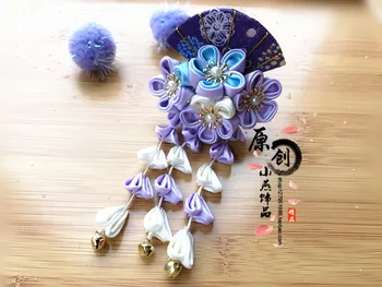 Kimono Plaukų Papuošalas Ventiliatorius Sakura Tsumami zaiku kanzashi Staigius Senovės Stiliaus Yukata Kutas Gėlių Plaukų Įrašą Aksesuaras rankų darbas - 