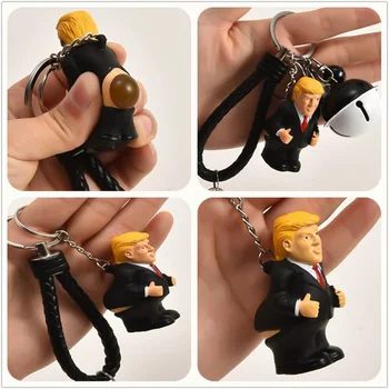 Kūrybos Juokinga 2021 Donald Trump Keychain Perkrautas Streso Kamuolys Automobilių Keyrings už Išskleidimo Mygtuką Dovana Key Chain - 