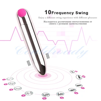 Galingas 10 Greičių Mini Vibratorius Kulka Sekso Žaislai Moters G-Spot Klitorio Stimuliatorius USB Įkrovimo Moterų Makšties Masturbator - 