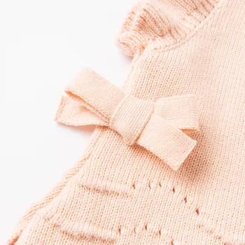 DBM16334 dave bella pavasario kūdikių mergaičių mielas lankas ruched megzti paltai vaikų mados berankovė liemenė - 