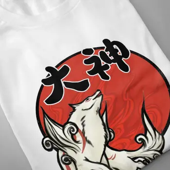 PS Žaidimo Dangaus Okami marškinėliai Retro Vyrų Amaterasu Camiseta Nemokamas Pristatymas į Viršų Dizainas, Apvalios Apykaklės Vyrų trumparankoviai - 
