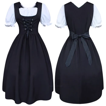 Viduramžių Cosplay Kostiumai, Moterims, Vokietija Tradicija Bavarijos Dirndl Suknelė Vintage Kostiumas Šalis Dirndl Tarnaitė Valstiečių Suknelė - 