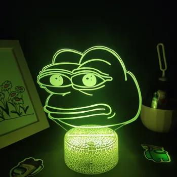 Mielas Gyvūnų Liūdna Varlė Pepe Mano Blogas Geras Žmogus 3D LED Neoninės Lempos RGB Naktį Žibintai Spalvingų Dovanų Vaikams, Vaiku, Miegamojo, Stalo Dekoras - 