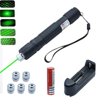 Didelės galios lazerinis žymeklis medžioklės žalia lazer taktinis Lazerio akyse Pen Deginimas laserpen Galingas žibintuvėlis laserpointer - 