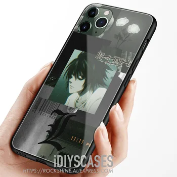 L pobūdžio Death Note, Stiklo Minkštas Silikoninis Telefono dėklas SKIRTAS iPhone SE 6s 7 8 Plus X XR XS 11 12 Mini Pro Max Sumsung Padengti Shell - 