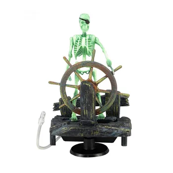 Naujų Veiksmų-Akvariumas Ornamentu Skeleto Piratu Kapitonas Žuvų Bako Apdailos Kraštovaizdžio - 