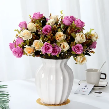 30cm Rose Pink Silk Puokštę Bijūnų Dirbtinės Gėlės 10 Didelių Galvų Nuotaka Vestuvių Gėlių Namų Puošybai Netikrą Gėlės Dirbtiniais - 