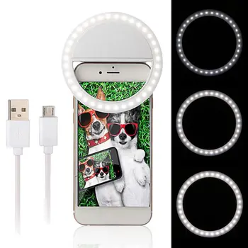 Universalus Selfie Lempa, Mobilusis Telefonas Objektyvas Nešiojamų Flash Žiedas 36 Led Šviesos Žiedo Įrašą Šviesos 