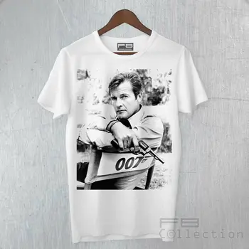 Marškinėliai Maglietta Roger Moore Duoklė 007 Kino Filmą Šventės Idėja Regalo - 