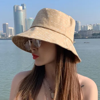 Naujas Korėjos Versija Laukinių Žvejys Skrybėlę Moterų Baseino Skrybėlę Apsauga Nuo Saulės, Pavasario, Vasaros Simbolių Spausdinimo Panama Kibiro Kepurę - 