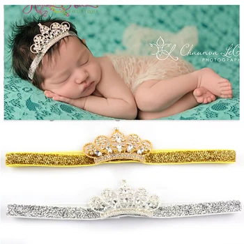 1pcs Kūdikių Lankelis Cute Little Princess Crown Galvos Juosta su Crystal Graži Fotografija Rekvizitai Naujagimiai, Kūdikiai, galvos Apdangalai - 