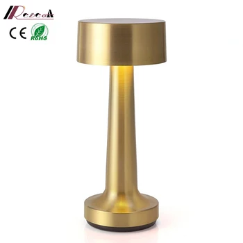 Mini gold stalo lempa dekoratyvinis Led Kinija belaidžius lengvos jungiklis tamsos nešiojamų stalo lempa restoranas viešbutyje, baras - 