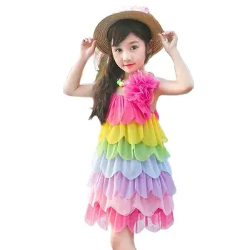 Vaikų Drabužiai Suknelė Mergina Naujas Vasaros Kid ' s Suknelė Princesė Dress Kūdikių Mergaičių Diržas Rainbow Beach Suknelė, Vaikams, Suknelės Mergaitėms - 