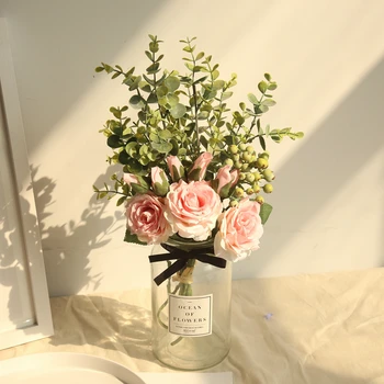 46cm Unikalių Aukštos Kokybės Vestuvių Puokštė Stalo Grindų Gėlių Puošmena Dirbtinis Eukalipto Rose Didelė Puokštė - 