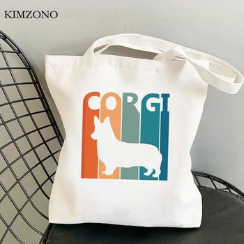 Šuo pirkinių krepšys drobės daugkartinio naudojimo shopper medvilnės bakalėjos maišelį bolsas reutilizables audinio shoping maišeliu tissu - 
