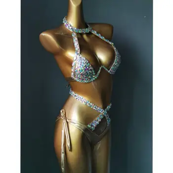 2021 venera atostogų diamond maudymosi kostiumėliai, kalnų krištolas bikini komplektas seksualių moterų maudymosi kostiumą stumti iki paplūdimio - 