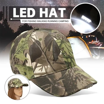 Reguliuojamas Dviračių 5 LED Žibintai Bžūp Baterija kepurė Su LED Žibintas Žibintuvėlis Žvejybos Bėgiojimas Beisbolo kepuraitę - 