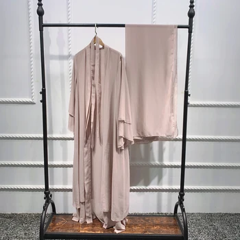 MD Eid Mubarakas Moterų Abaja Dubajus Turkijos Musulmonų Suknelė, Hijab 2021 Naujas Kimono Megztinis Djellaba Femme Caftan Rūbeliai Islamo Apranga - 