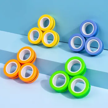 Magnetinio Anti-Stresas Žiedai Fidget Išpakuokite Žaislą Magic RingTools Vaikų Magnetinis Žiedas Pirštu Suktuko Žiedas Suaugusiųjų Išskleidimo Žaislai - 