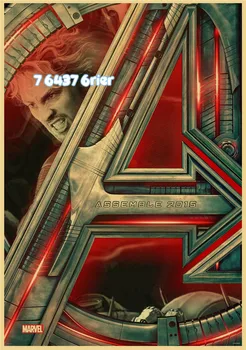 Keršytojas: Amžius Ultron Retro Stiliaus Superhero Kraftpopieris Plakatas Geležinis Žmogus Kapitonas Amerika Hulk Filmas Pobūdžio Siena Lipdukas A222 - 