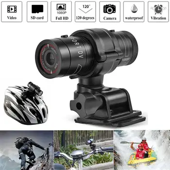 Dviračio Motociklo Šalmas Veiksmų DVR Recorder Mikro Kamera Full HD 1080P Mini Sporto DV Kameros, Kamera, Puikiai tinka Lauko Sporto - 