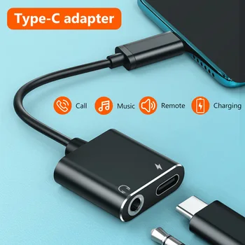 2 in 1 Garso kabelį, Tipas C 3.5 MM Aux Lizdas, Ausinės USB Kabelis, C-3.5 mm įkrovimo Ausinių Adapteris, Skirtas 