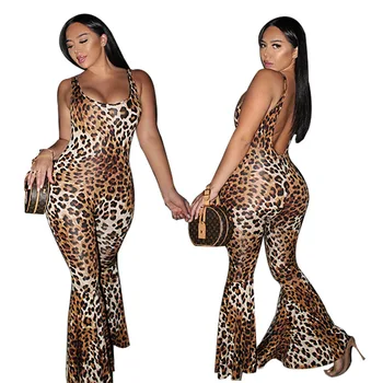Speciali Naujas Vasaros 2019 Sexy Fashion Kelnės Gamintojas Leopardas Spausdinti Moterų Rompers Ir Jumpsuites Afrikos B060 - 
