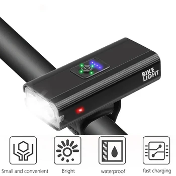 USB Įkrovimo Dviračio Šviesos MTB T6 LED Dviračio Žibintai 6 Režimai Kalnų Keliais Dviračiu Priekiniai Šviesos Lempų Dviračių sporto Įranga - 