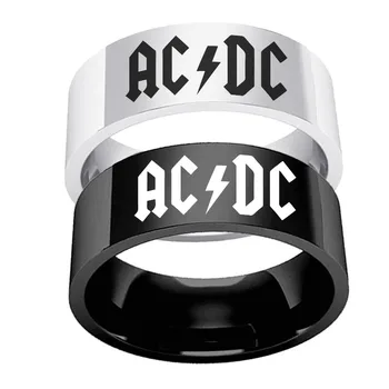 Mados Madinga Retro Roko Grupė AC/DC Žiedas iš Nerūdijančio Plieno Gatvės Šalis Helovinas Žiedas Vyrams ir Moterims Rock/Punk Papuošalai, Dovanos - 