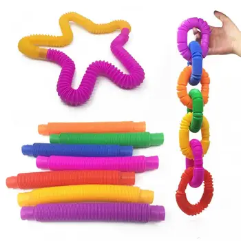 1pcs Minkšti Plastikiniai Makaronų Elastinga Virvė Žaislai Ruožas Eilutę Išskleidimo Žaislas Tampri String Fidget Paramos Streso Ventiliacijos Žaislai - 