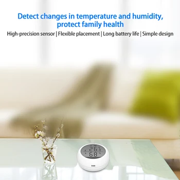 Tuya WIFI Temperatūros Ir Drėgmės Jutiklis Patalpų Termometras Su Drėgmėmačiu LCD Ekranas Paramos Alexa, Google 
