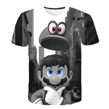Naujas Mados Mario Žaidimas, T-marškinėliai, Vasaros trumparankoviai 3d Atspausdintas O-kaklo marškinėliai, Madingi Nauji Viršų Vaikiški marškinėliai - 