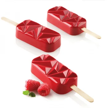 1pcs Silikono Ledų Formos 4 Langelio Ledo Kubelių padėklas Maistas Saugus Popsicle Maker 