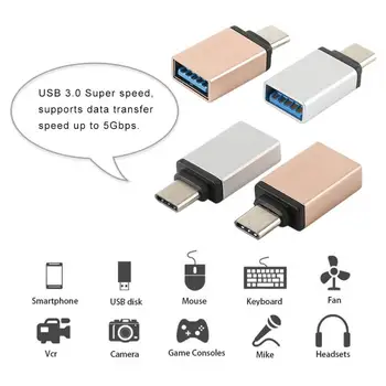 1pcs USB 3.0 Tipas-C OTG Adapterio C Tipo Male Į USB Moteris Duomenų Sinchronizavimo Konverteris, Skirtas Macbook 