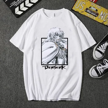 Berserk White T-Shirt Anime Mados O-Kaklo Viršūnes Atsitiktinis Laisvas Vyro ir Moters - 