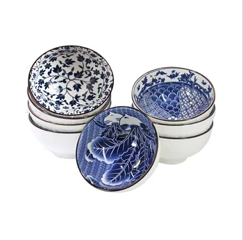 6pcs/4pcs Kinų Stiliaus Klasikinės Keramikos Mėlynos Ir Baltos Virtuvės Ryžių Dubenėlį Didelis Ramen Sriuba Bowl nemokamas pristatymas - 