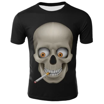 2020 naujas vyrų vasaros kaukolė spausdinti vyriški trumparankoviai marškinėliai 3D marškinėliai atsitiktinis kvėpuojantis T-shirt ir plius dydžio marškinėlius - 