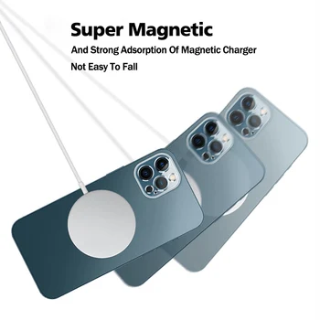 Magsafing Atveju iPhone 12 11 Pro Max Mini Skaidrus, atsparus smūgiams Magnectic Atveju iPhone, 11 XS X XR Belaidžio Įkrovimo Dangtis - 