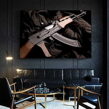 AK47 RPG Pistoletas rusų Ginklas Diagramos Drobė Spausdina Tapybos Plakatai Sienos Menas Nuotraukas Kambarį Decoratio Nemokamas pristatymas - 