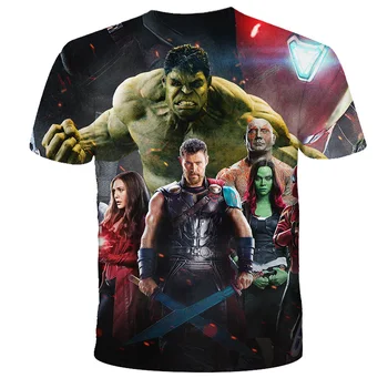 Super-Herojus Hulk - Spiderman Marškinėliai Vaikų Berniukų Drabužius Vasarą Trumpomis Rankovėmis Mergaitėms Viršūnes Tees Vaikų Drabužiai Vaikas Mergina Tshirts Berniukas - 