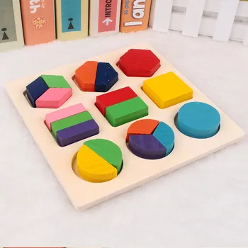 Mediniai Geometrinių Formų Montessori Įspūdį Rūšiavimo Matematikos Plytų Ikimokyklinio Mokymosi Švietimo Žaidimas Kūdikių Bamblys Žaislai Vaikams - 