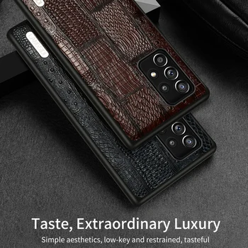 LANGSIDI Odinis Telefono dėklas samsung Galaxy A52 A72 a51 natūralios odos atsparus smūgiams gaubtas, Skirtas 