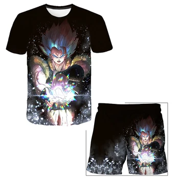 Dragon Ball Tshirts Tinka Mados Marškinėliai Vedžitas Vaikų Drabužių Rinkiniai T-shirt & Šortai 2 vnt Rinkiniai Mergaitėms Berniukų Drabužiai Kostiumas - 