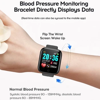 2021 Y68 Skaitmeninis žiūrėti Vyrų Ir Moterų D20 Fitness Tracker Kraujo Spaudimas Smartwatch Širdies ritmo Monitorius Bluetooth Laikrodį - 