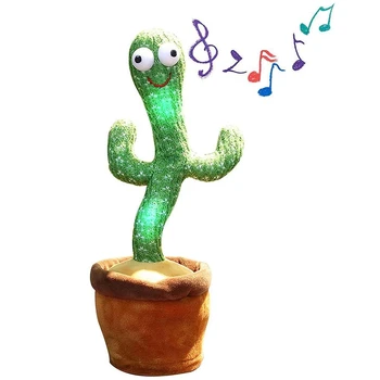 Kaktusas Pliušinis Žaislas Elektros Dainavimo 120 Dainų, Šokių Ir Sukimo Kaktusas Šviesos Įrašymo Mokymasis Kalbėti Sukimo Pliušinis Žaislas - 