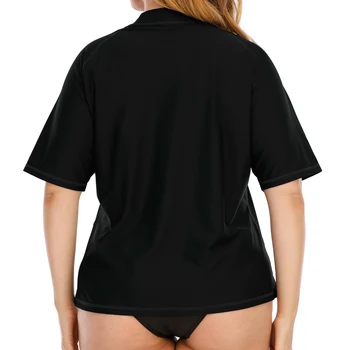 Moterų Plius Dydis-trumpomis Rankovėmis Rashguard Saulės Apsauginis UV Plaukti Marškinėliai Banglenčių Viršuje Pėsčiųjų Marškinėliai Bėrimas Apsaugas UPF50+ T-shirts - 