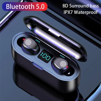 LEVANA F9 Bluetooth V5.0 Ausinės 9D Stereo Bevielės Ausinės Sporto Vandeniui ausinių Mini Tiesa, Ausinės, skirtos telefonams - 