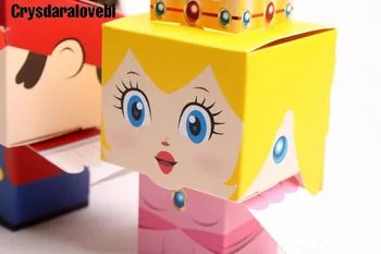 40pcs/daug animacinių filmų Super Marie Bros princesė Nuotaka ir Jaunikis vestuvių nori Mario saldainių dėžutė vestuvių dovanos - 
